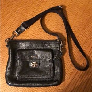 Coach black pebble leather crossbody